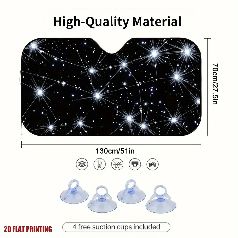 1pc Starry Night Sky Connection Car Sun Visor, Effective For School Drop-offs And Weekend Mall Runs, Light-control Made Easy