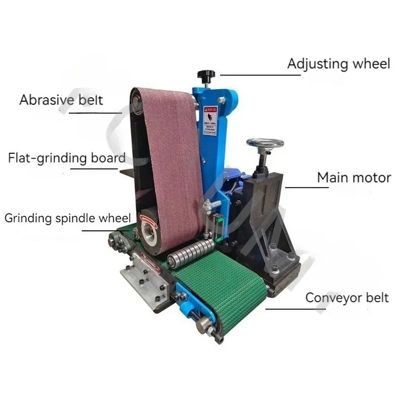 آلة تلميع وطحن طائرة معدنية صغيرة أوتوماتيكية لسطح المكتب لوحة مسطحة إزالة الأزيز وإزالة الصدأ آلة الحزام 380 فولت/220 فولت