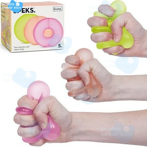 

2026 Speks Gump Loop Pressure Ball Soft Stress Relieving Sensory Fidget Stress Ring Gel Squishy Toy for Kids Adults