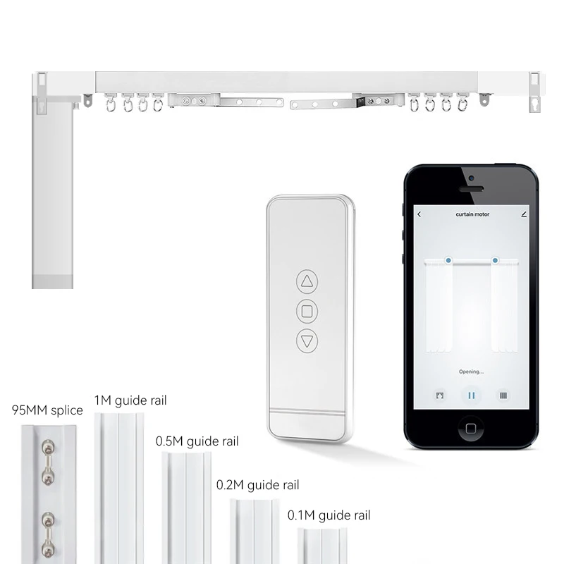 

2023 Newest WIFI/ZIGBEE TUYA Smart Home Curtain Motor Kit One-way Remote Control with google Home Alexa Voice