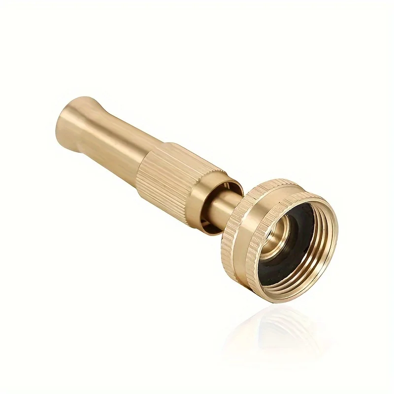 1pc Copper Nozzle Household Adjustable Garden Watering Nozzle Straight Plug Car Wash Water Gun Water Pipe Spray Nozzle