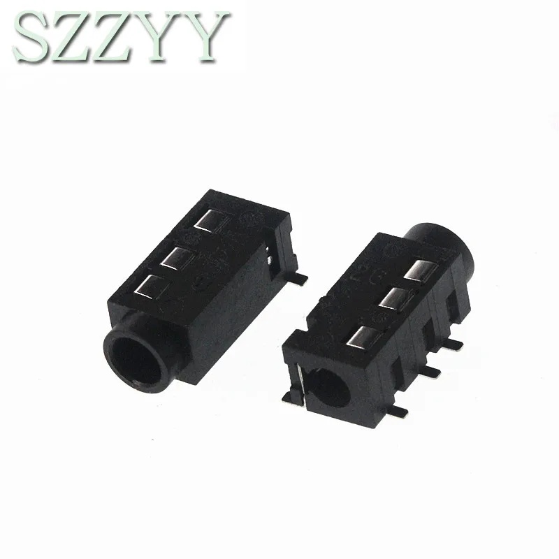 10PCS 3.5mm jack Female Audio Connector 4 Pin DIP Headphone Jack Socket PJ-320A PJ320A Audio Interface Audio Jack Black