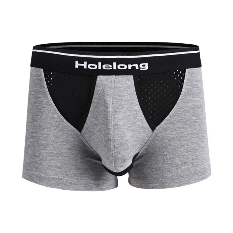 U Convex Boxer Sissy Panties Gay Underpants Big Pouch Boxershorts Penile Hole Briefs Male Large Bag Underwear Men Pantaion Thong
