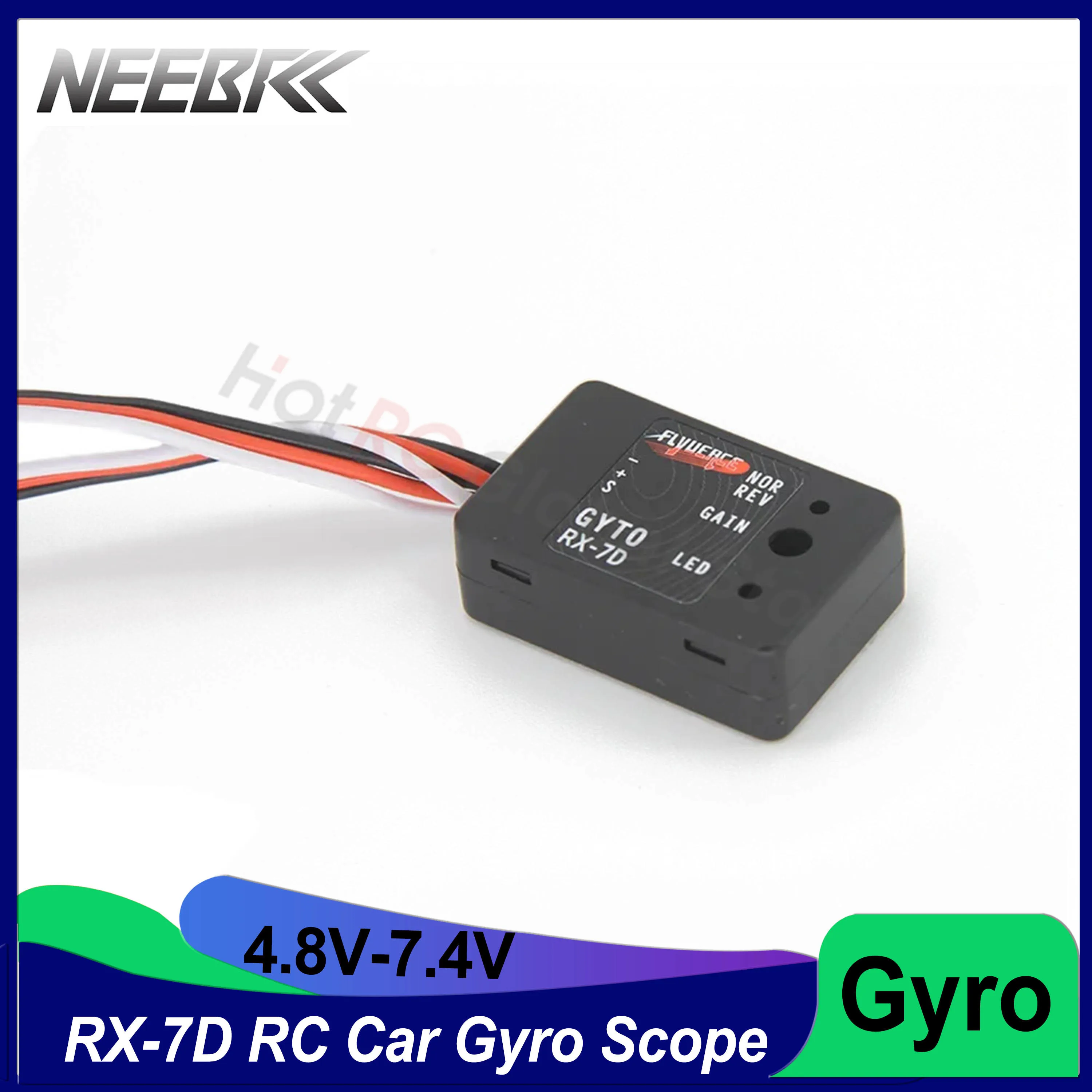 

RX-7D Gyro Scope Micro Mini Gyro DC 4.8-7.4V for RC Car Drift Racing Vehicle Boat Digital/Analog Universal Transmitter&Receiver