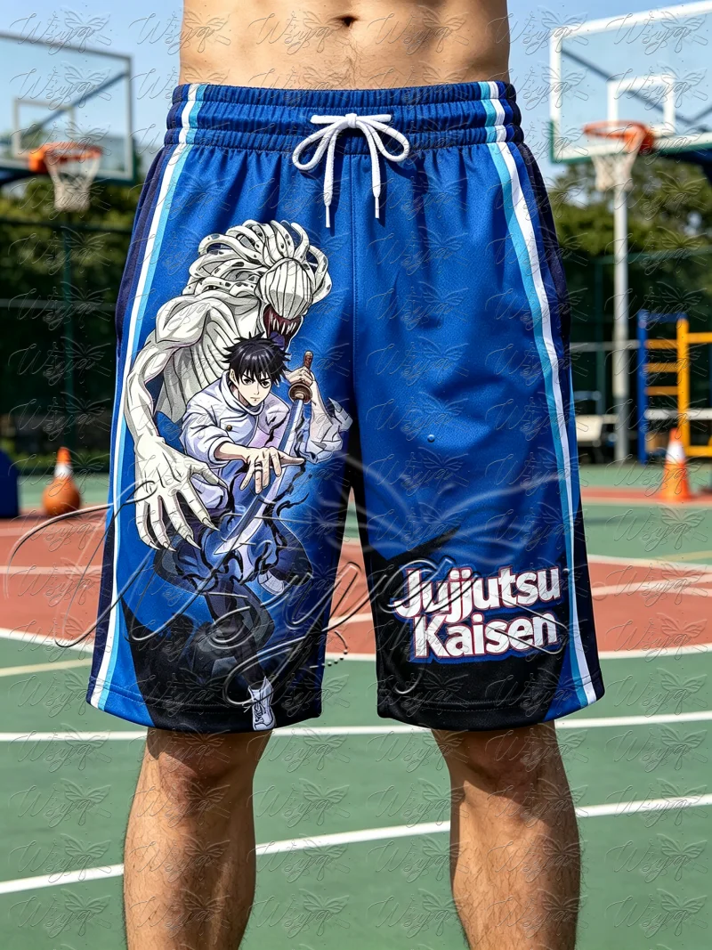 Jujutsu Kaisen Yuta Okkotsu Printed Basketball Shorts Summer Quick Dry Unisex Drawstring Breathable Casual Sports Gym Shorts Y2k