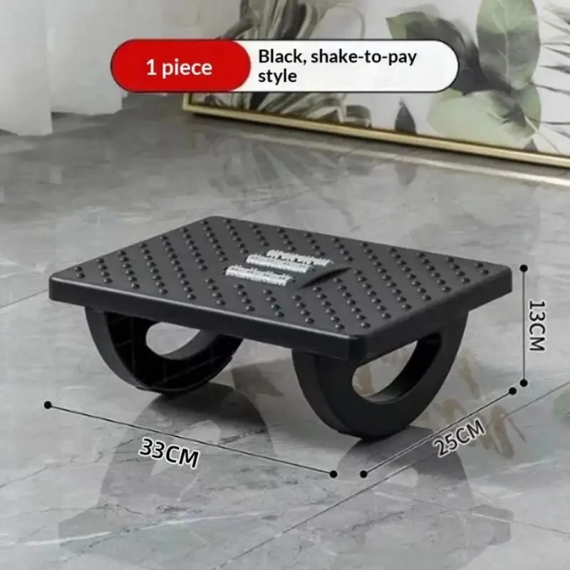Ergonomic under-desk footrest with massage rollers，Non-slip portable home office footrest support stool Adjustable footrest for
