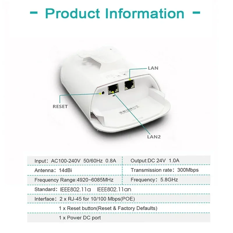 ANDDEAR CPE AR9344 Router Chipset WIFI, Router Repeater jarak jauh 300Mbps Bridge Outdoor AP Router CPE Q Bridge Router klien