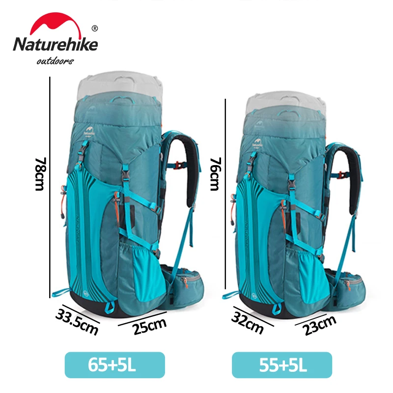 Imagem -05 - Naturehike Nuvem Path Mochila 55l Rain Cover Professional Sistema de Suspensão Camping ao ar Livre Caminhadas Escalada Bolsa de Viagem