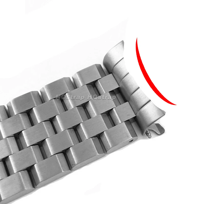 Curved End Stainless Steel Strap 20mm 22mm Watchband for Seiko SKX007/009 SKX173/175 Bracelet Folding Buckle Universal Wristband