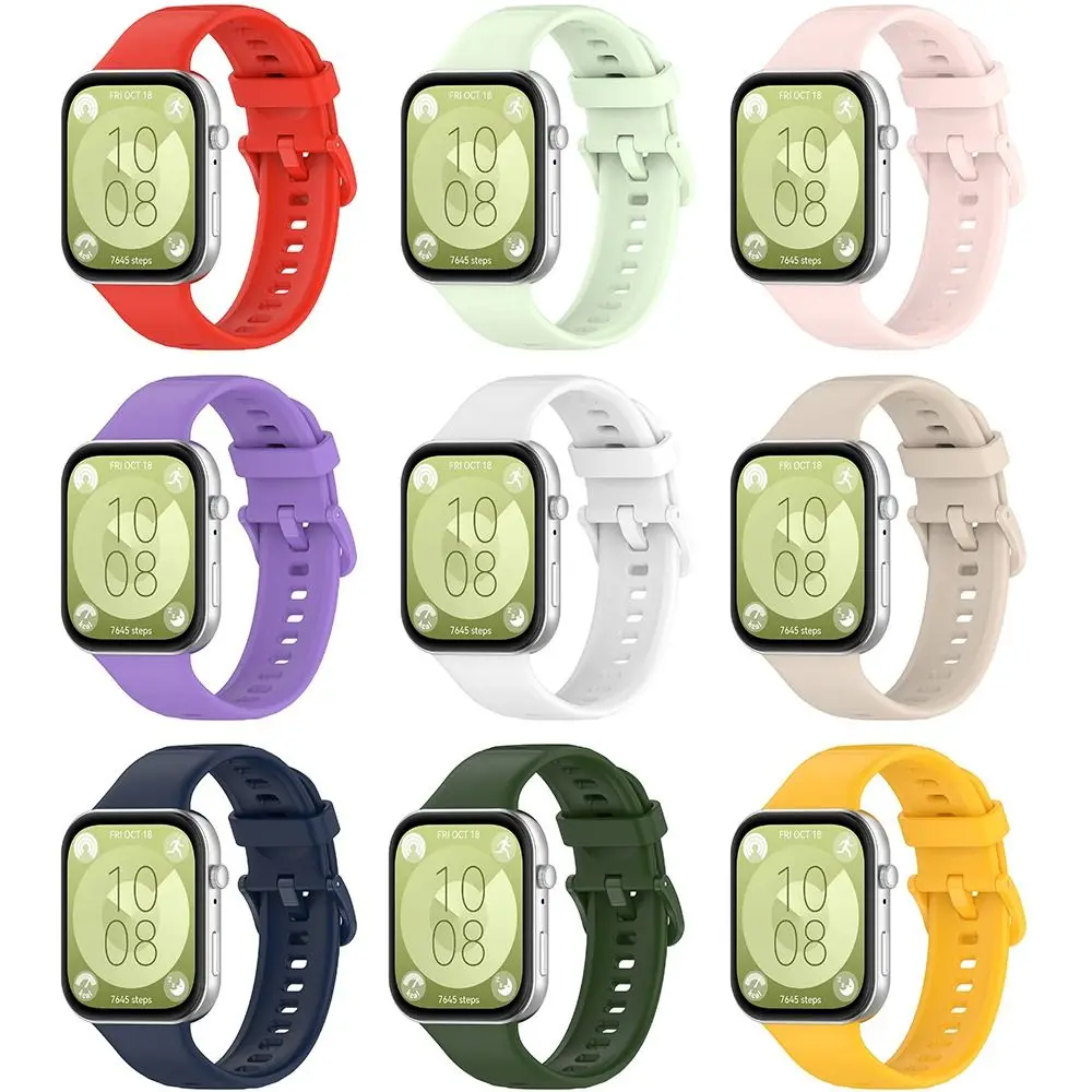 สายนาฬิกาซิลิโคนใหม่สำหรับเปลี่ยนสายนาฬิกาสมาร์ทวอทช์สร้อยข้อมืออุปกรณ์กีฬาสายรัดข้อมือสำหรับ HUAWEI WATCH Fit 3