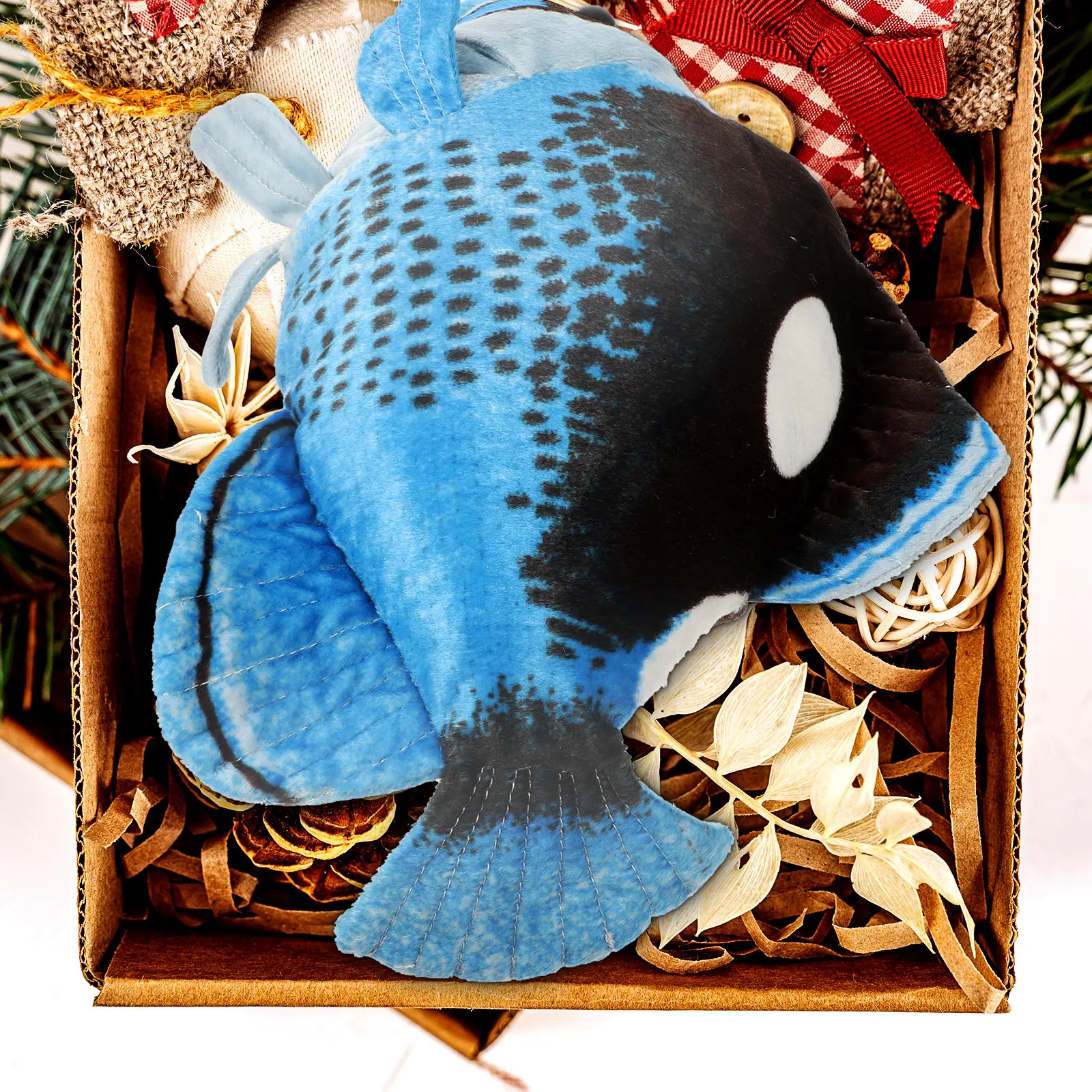 

Stuffed Fish Animal Soft Comfortable Skin-Friendly Hand-Feel Decorative Living Room Bed Sofa Car Pillow Gift for Toddlers Kids