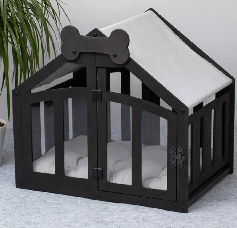 Elegant Pet Furniture Wooden Cat Bed House Multi-functional Pet Dog Bed House Cat Cave Bed Nest With Acrylic Door