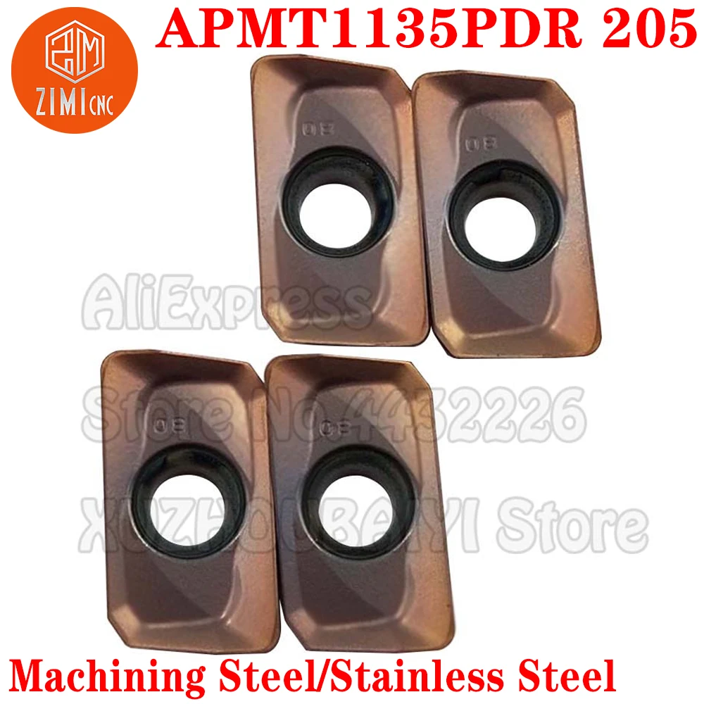 APMT1135PDR 205 APMT1135 PDR 205 Carbide Milling Inserts Turning Inserts APMT 1135 CNC Metal Lathe Indexable Milling Cutter Tool