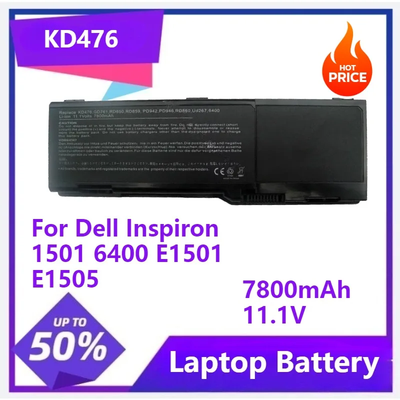

KD476 Аккумулятор для ноутбука Dell Inspiron 1501 6400 E1501 E1505 для Latitude 131L GD761 RD859 UD267 XU937 для vostro 1000