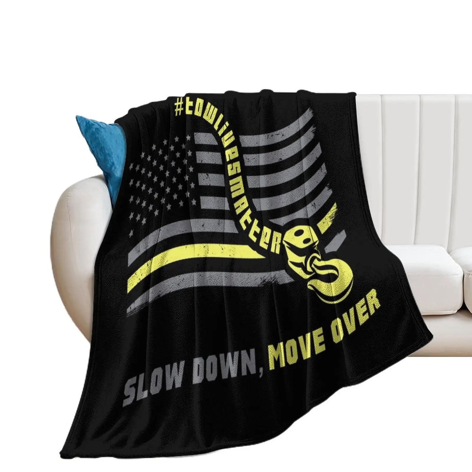 Slow Down Move Over - Tow Truck Operator Gift Throw Blanket Large decorative Vintage christmas gifts Blankets