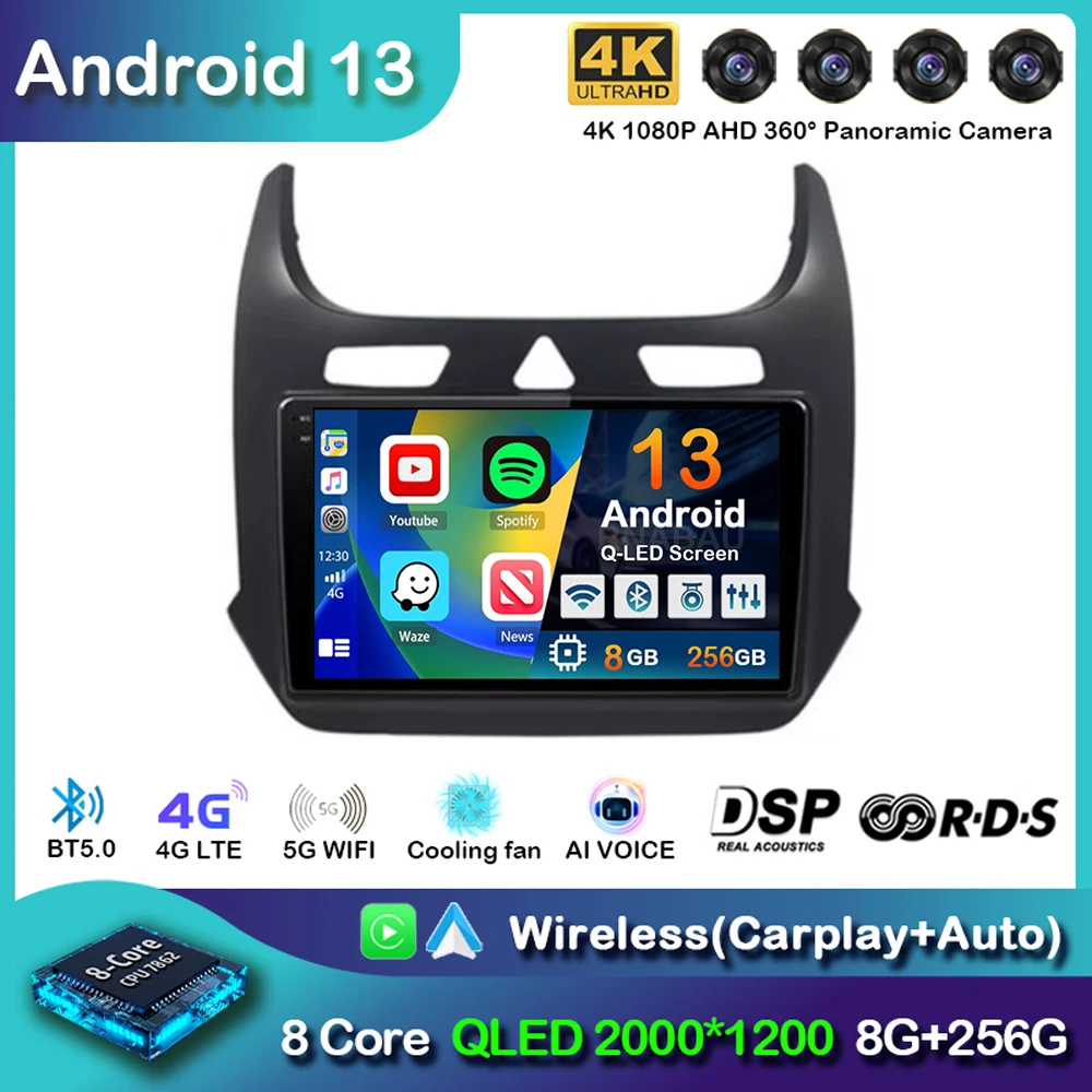 

Android 13 Carplay Car Radio for Chevrolet Cobalt 2 2011-2018 Multimedia Video Player WIFI+4G GPS 2Din DVD Head Unit Stereo QLED