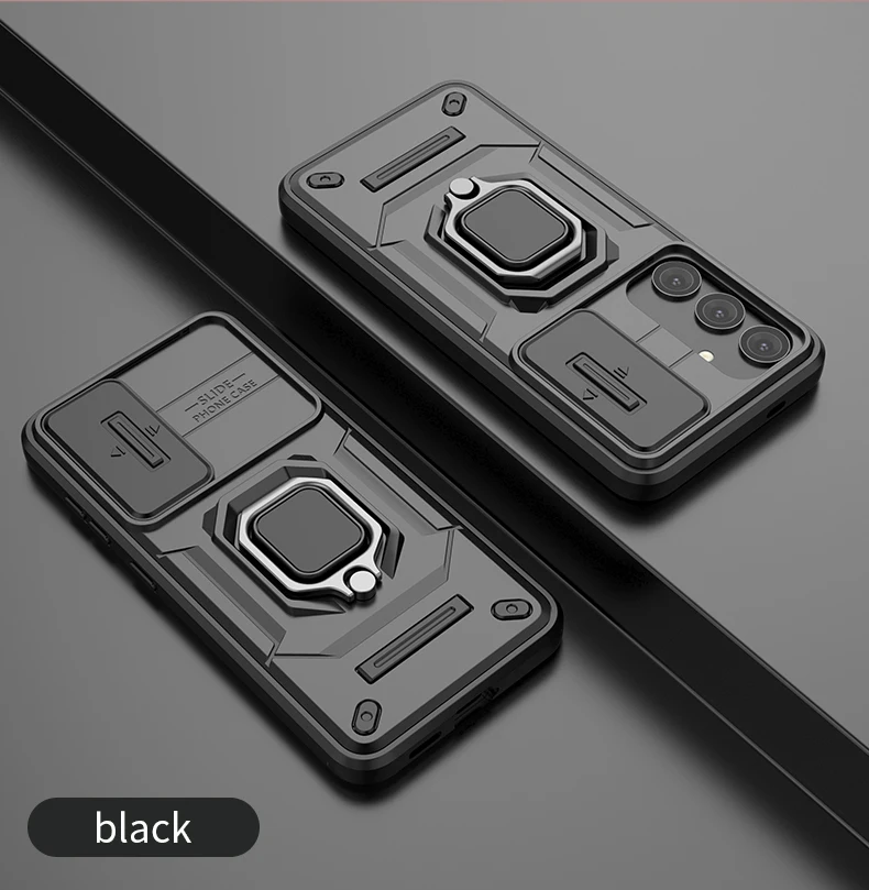 

Чехол-слайдер с кольцом-держателем и защитой камеры для Samsung Galaxy S26 Ultra S25 S24 FE S23 Plus A17 5G A56 A36 A16 A35 A15 A55