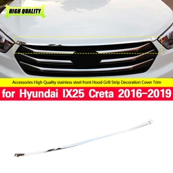 For Hyundai Ix25 Creta 2016-19 Accessories Grille Front Racing Grille Cover Trim Exterior Decoration Stainless Steel Grille Trim