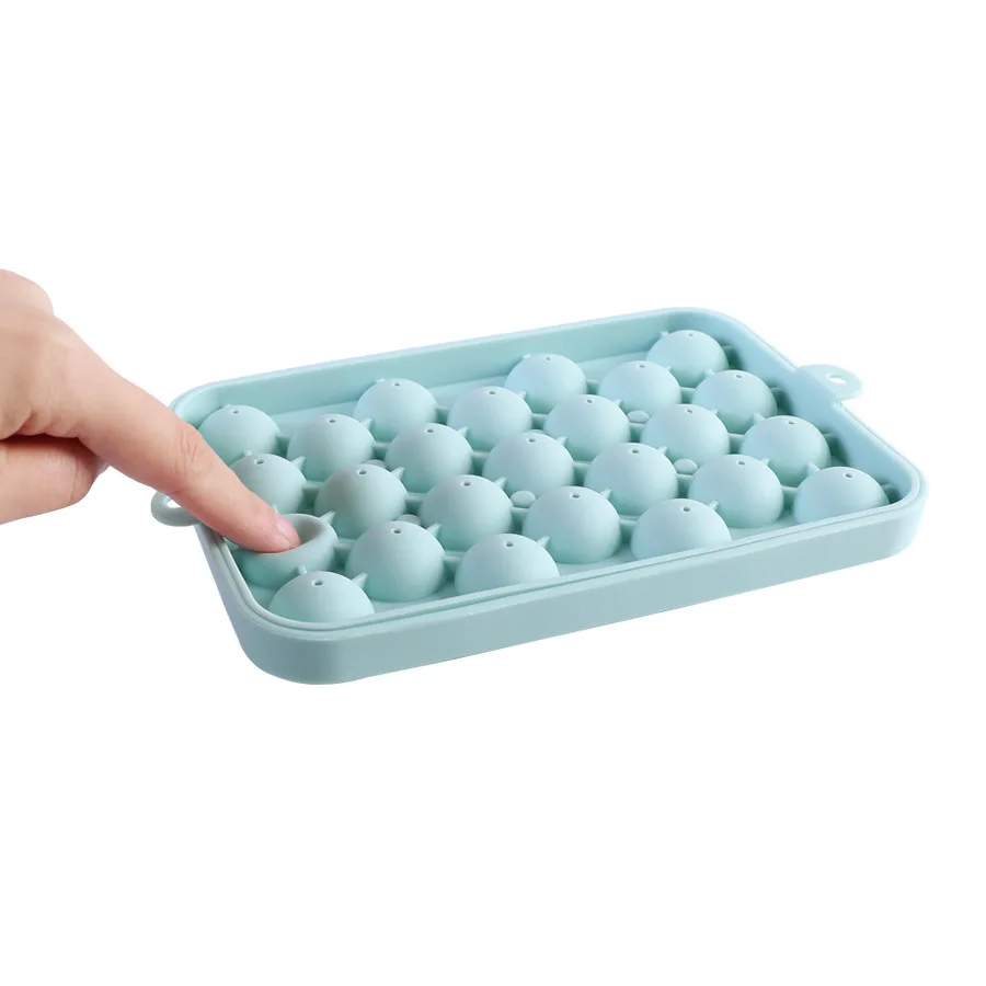 Leeseph Round Ice Cube Trays, Silicone Ice Ball Maker Mold for Freezer, Circle Ice Cube Making Chilling