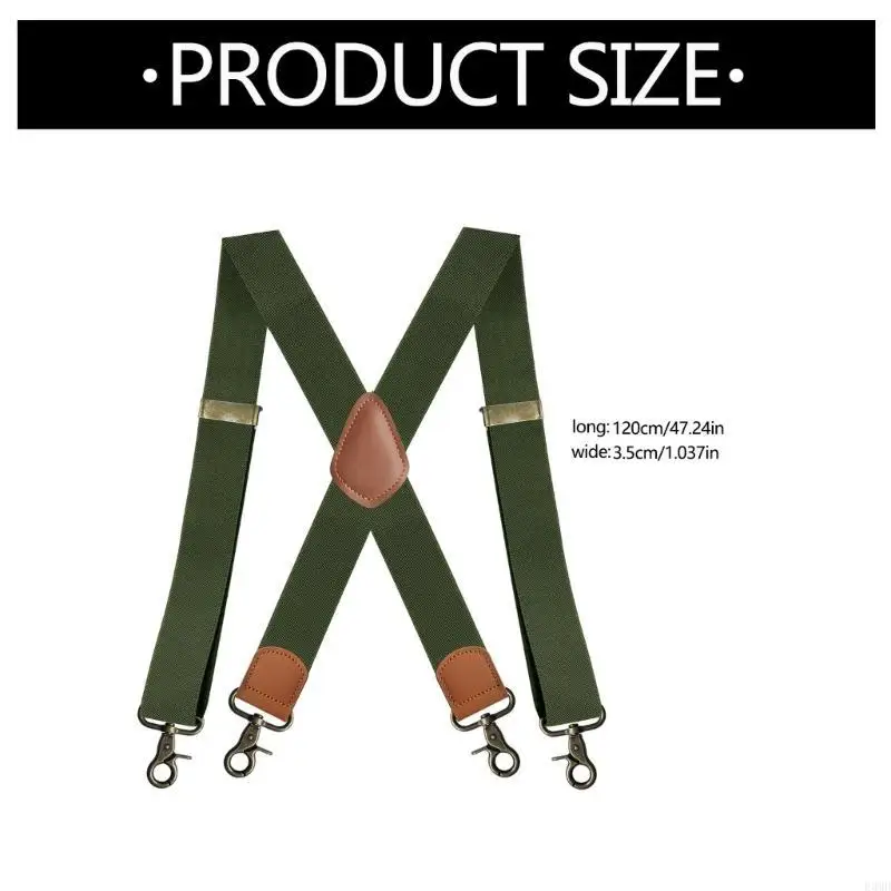 حمالات مرنة للرجال على شكل X مشبك للحصول على مظهر أنيق ونمط حزام قابل للتعديل مناسب لأي مناسبة أو ملابس F3MD