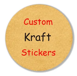 Custom Stickers Round Natural Kraft Handmade Sticker Adhesive Labels for Baked Packaging, Canning Jars, Cookie Bags, Gift Wrap