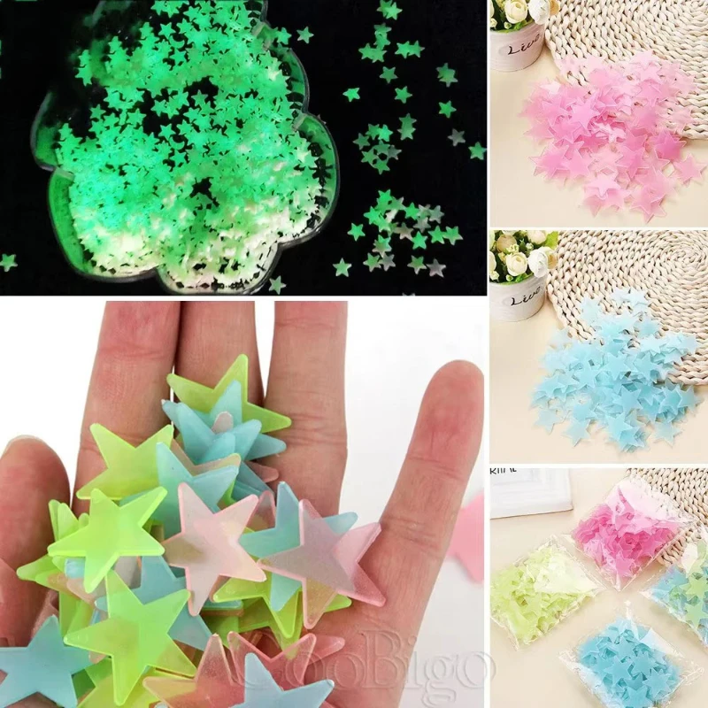 50/300Pcs Multicolored Little Stars Luminous Wall Stickers Kids Room Decoration Glow In The Dark Decals DIY Star Home Paster
