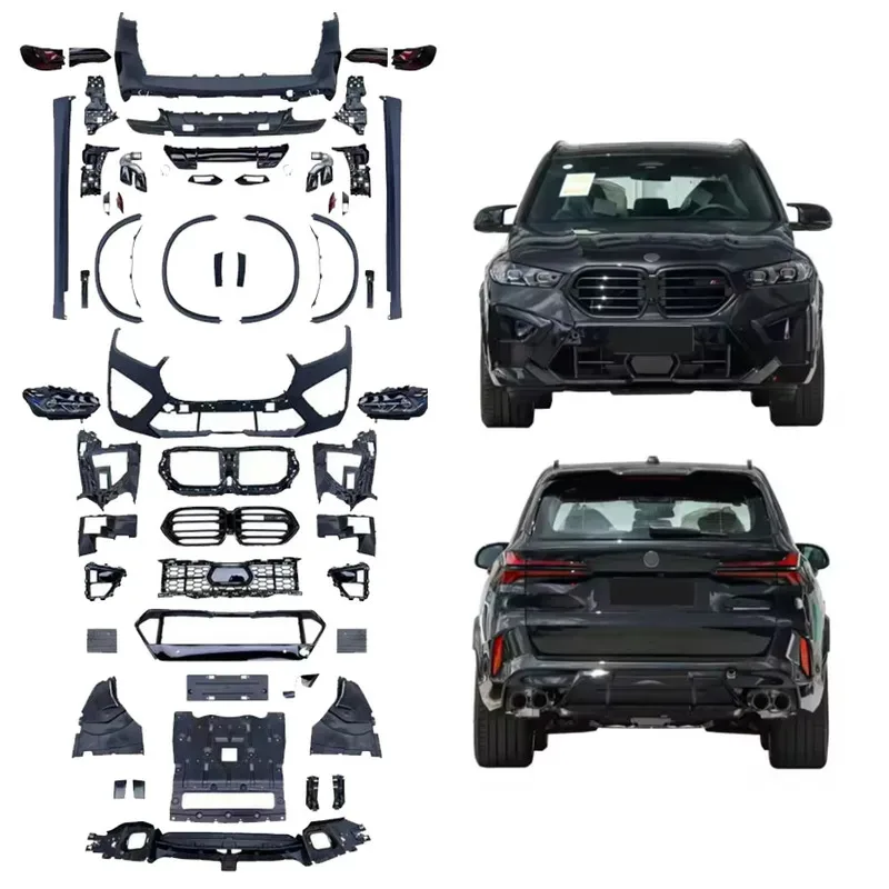 

For 19-23 S X5 G05 Upgrade To 24 X5M Front Rear Bumper Side Skirt Exhaust Spoiler Headlights Car Widebody Sports BodyKit