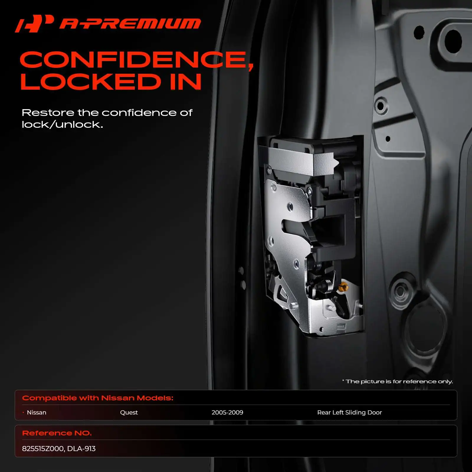 A-Premium Rear Left Door Lock Actuator for Nissan Quest 2005-2009