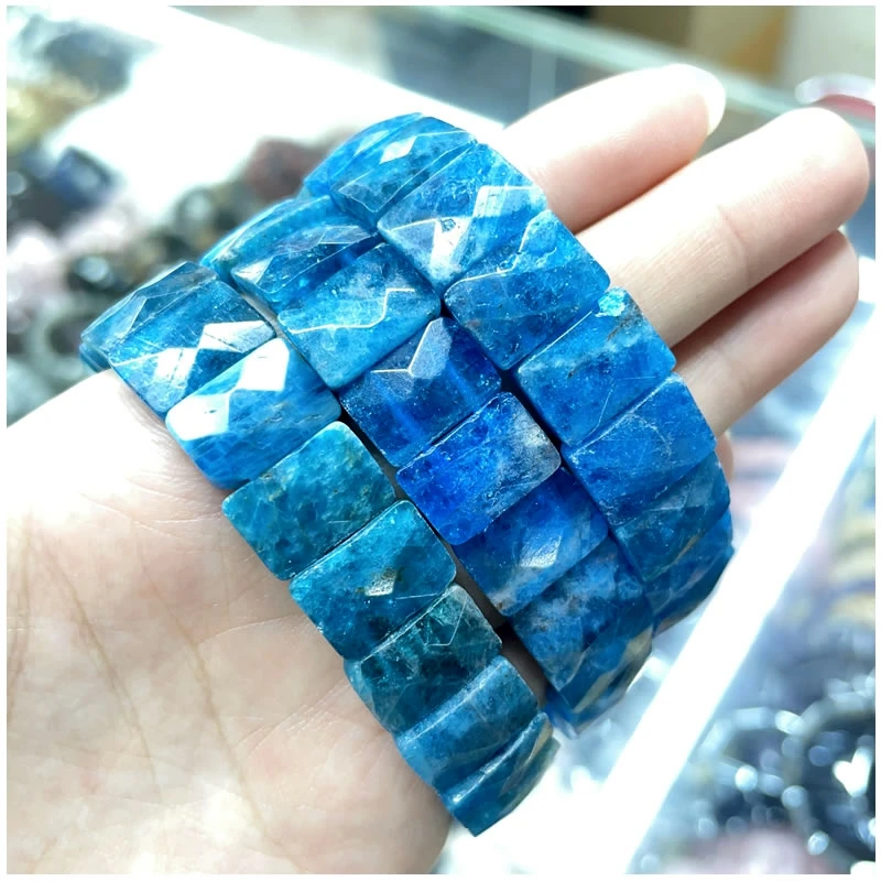 Modisches, klassisches, einteiliges, elastisches Armband mit Natursteinschliff, persischer Golf, Sonnenstein, Yoga-Sportschmuck für Herren und Damen – Detail 3