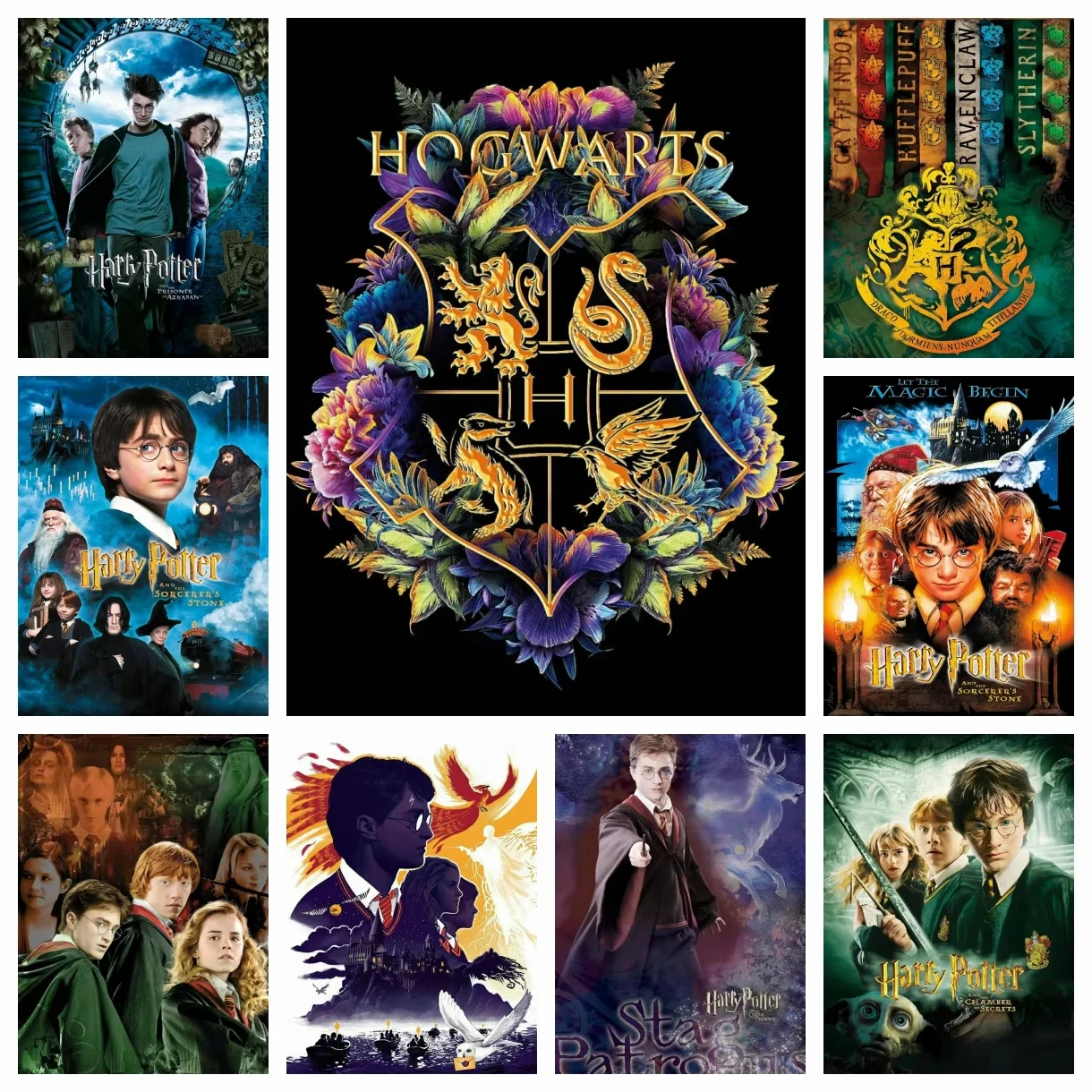 Pintura de Diamantes Clásica de la Película Harry Potter, Punto de Cruz, Mosaico, Patrón de Bordado, Rompecabezas, Decoración del Hogar, Arte 5D DIY, Nuevo Regalo para Niños