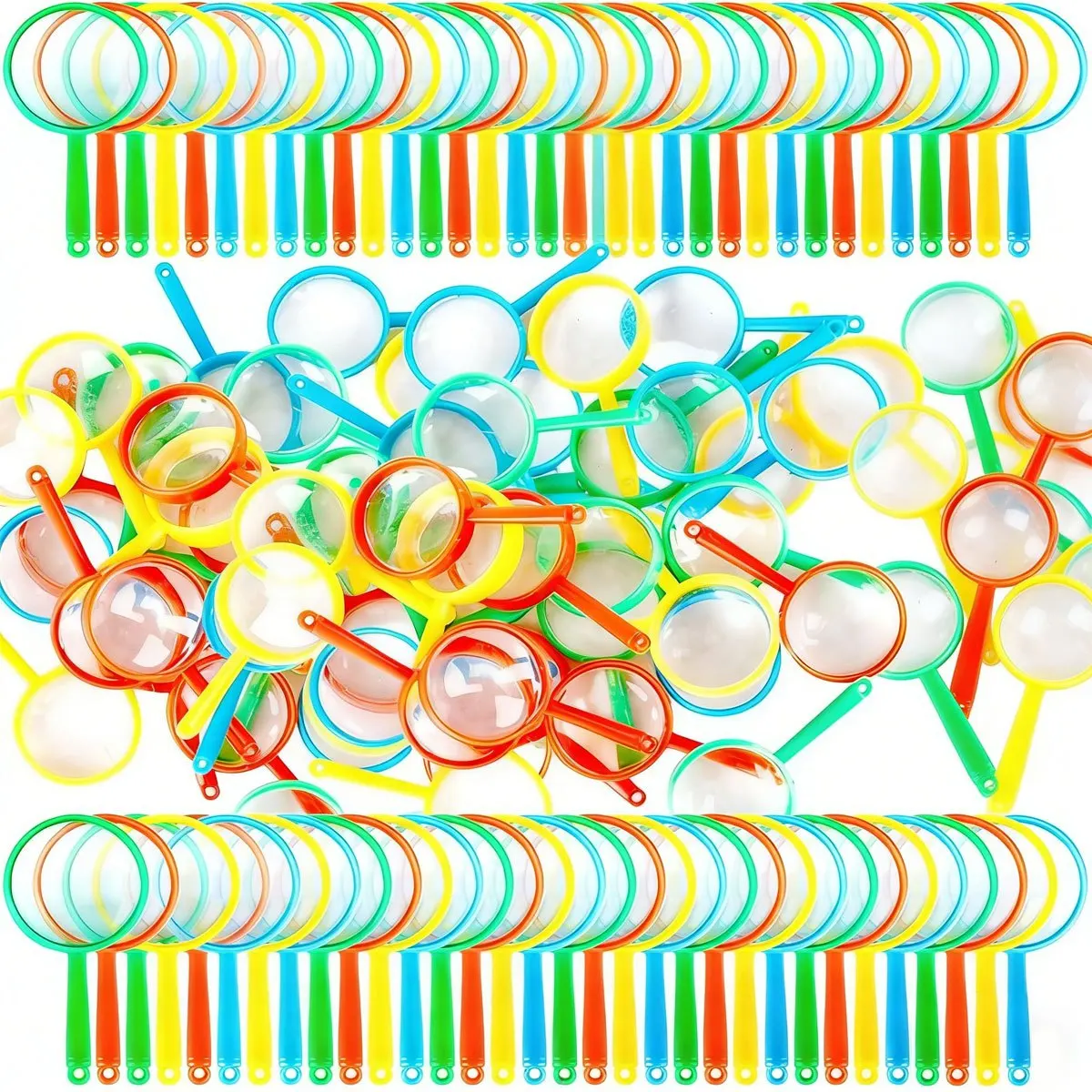 20pcs Multi-Colored Plastic Magnifiers 5cm - Handheld Field Observation Tools for Science Education, STEM Kits, Outdoor ZSY