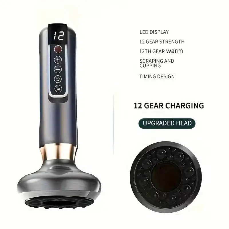 6/12 Speed Electric Cupping Massager - Vacuum GuaSha with Infrared Heat for Body Slimming & Anti-Cellulite
