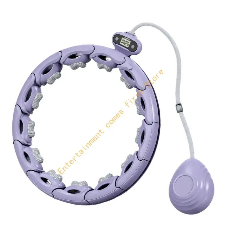 Waist Exercise Hoop with Counter, Digital Display and Corded Moving Weight for Trackable Home Fitness Workouts 55KD