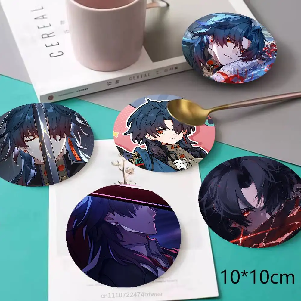 

Honkai Star Rail B-Blade Wood Coaster Mug Tea Coffee Cup Pad Heat Resistant Placemats Tableware Decoration