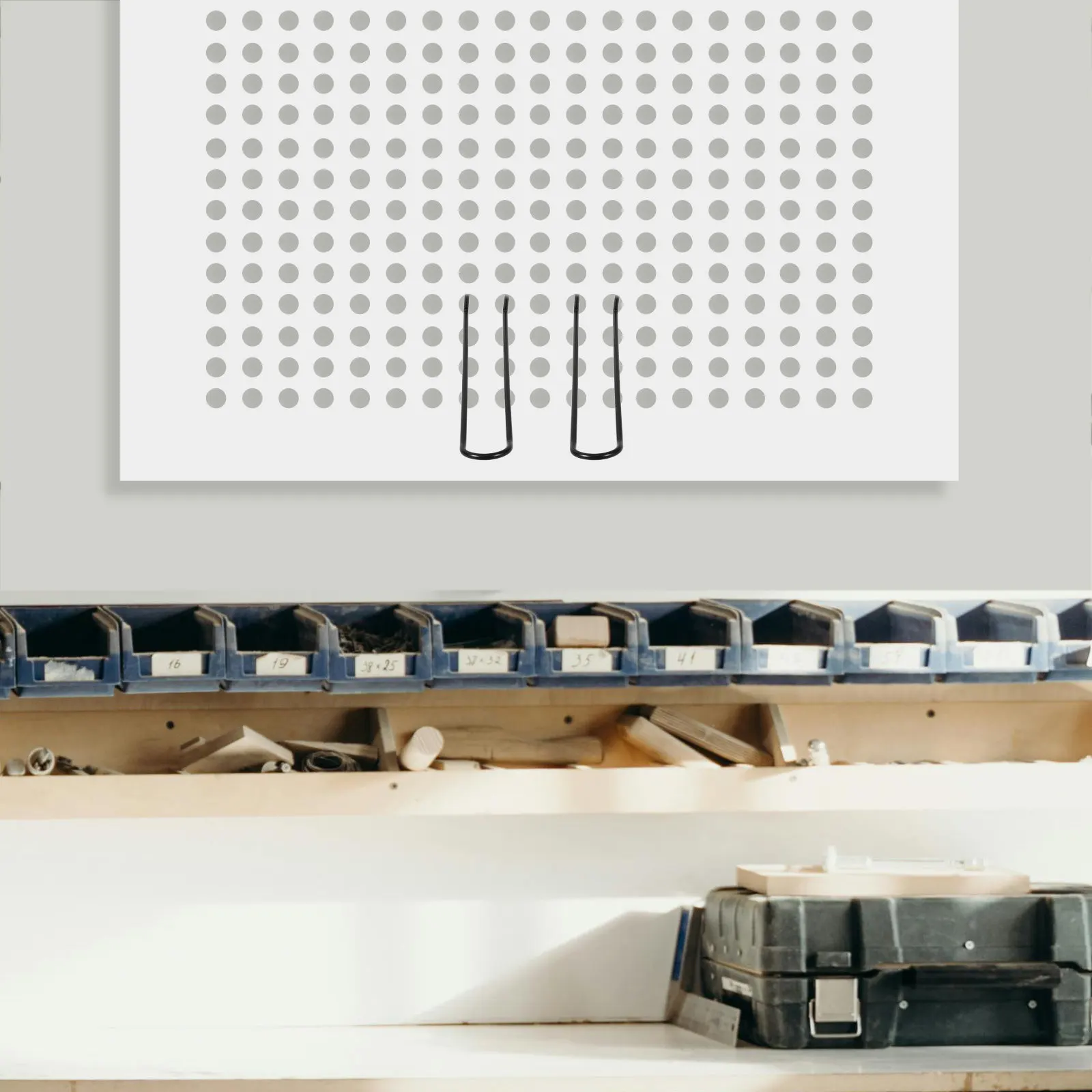 Workshop Tools Organizer - 10Pcs Stainless Steel Pegboard Hooks Double