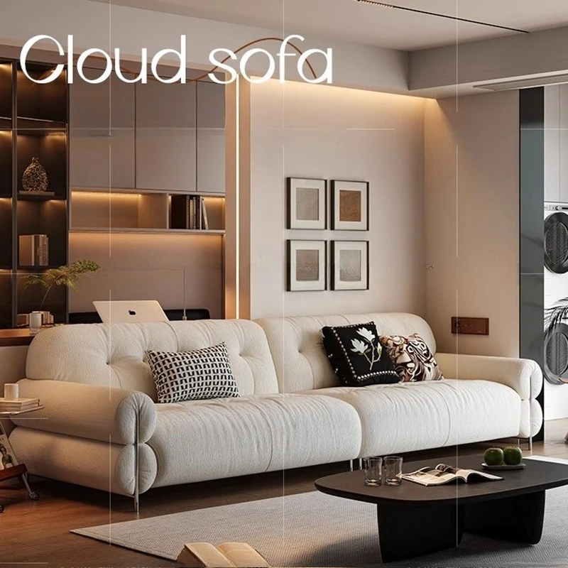 

White Cream Living Room Sofas Accent Nordic Aesthetic Modern Designer Living Room Sofas Love Seat Lounge Divano Salon Furniture