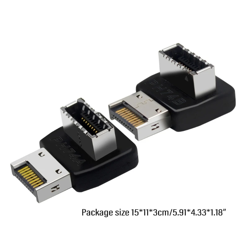 USB 3.1 نوع محول 90 درجة التوجيه الكوع الرأسي نوع محولات الرأس للكمبيوتر اللوحات الأم PH74A/PH74B