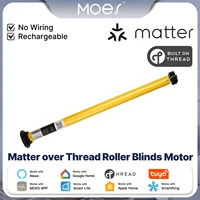 MOES Tuya Smart Matter sobre hilo persianas enrollables Motor sombra persiana cortinas automatización para tubo de 38mm Alexa Google Home Homekit