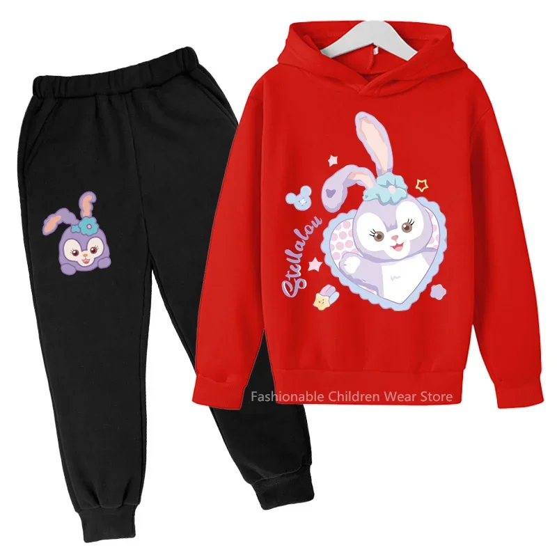 Set Hoodie + Celana untuk anak laki-laki dan perempuan, Disney StellaLou, balet, kelinci, Set Hoodie + Celana untuk anak laki-laki dan perempuan-pakaian Lucu & fungsional untuk musim gugur & Musim Semi