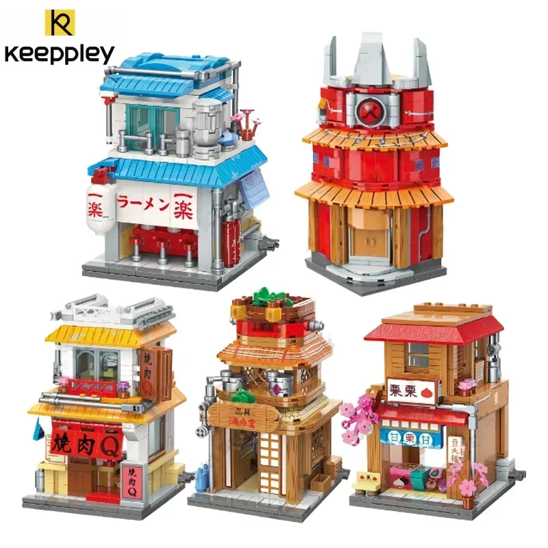 Keeppley Anime Naruto Restaurant Ichiraku Ramen Nine Tails Fox House Shop Housing Construction Building Blocks Toy Birthday Gift