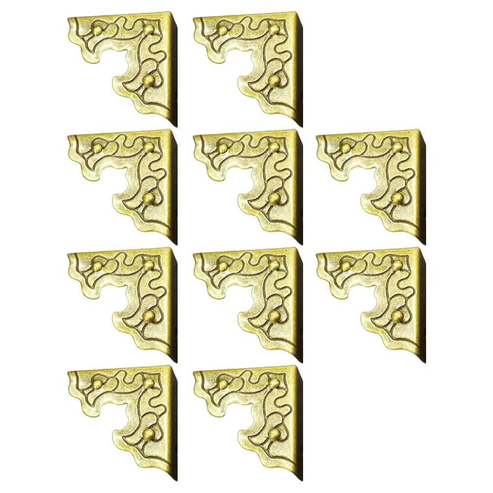 

20pcs Bronze Corner Guards Three Sides Protective Edging For Furniture Table Jewelry Box Style Decorative Corner