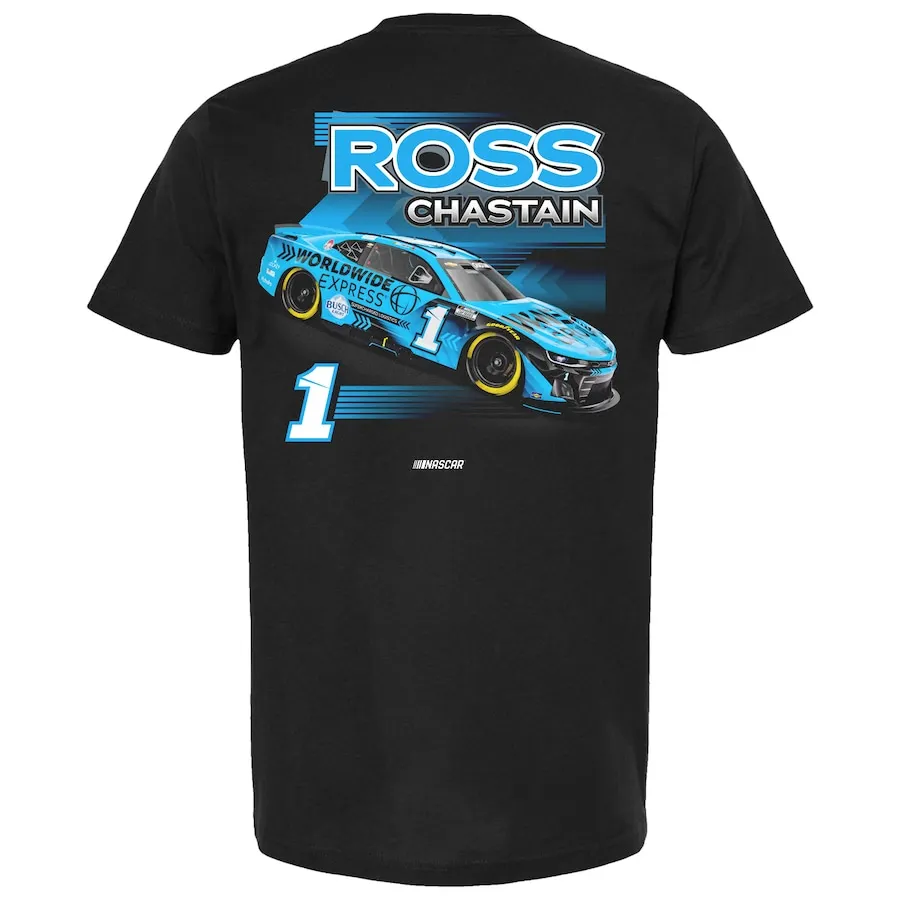 Ross Chastain 1 Motor Sports Racing t-Shirt girocollo classica a maniche corte in cotone leggero atletico da uomo