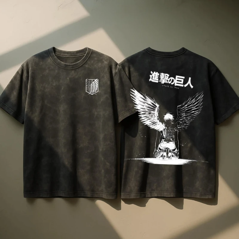 

Атака гигантского аниме, супер большая футболка с маринованным рисунком Аллена Дагер, мужская футболка с аниме «Четыре сезона», подходит для мужчин и женщин