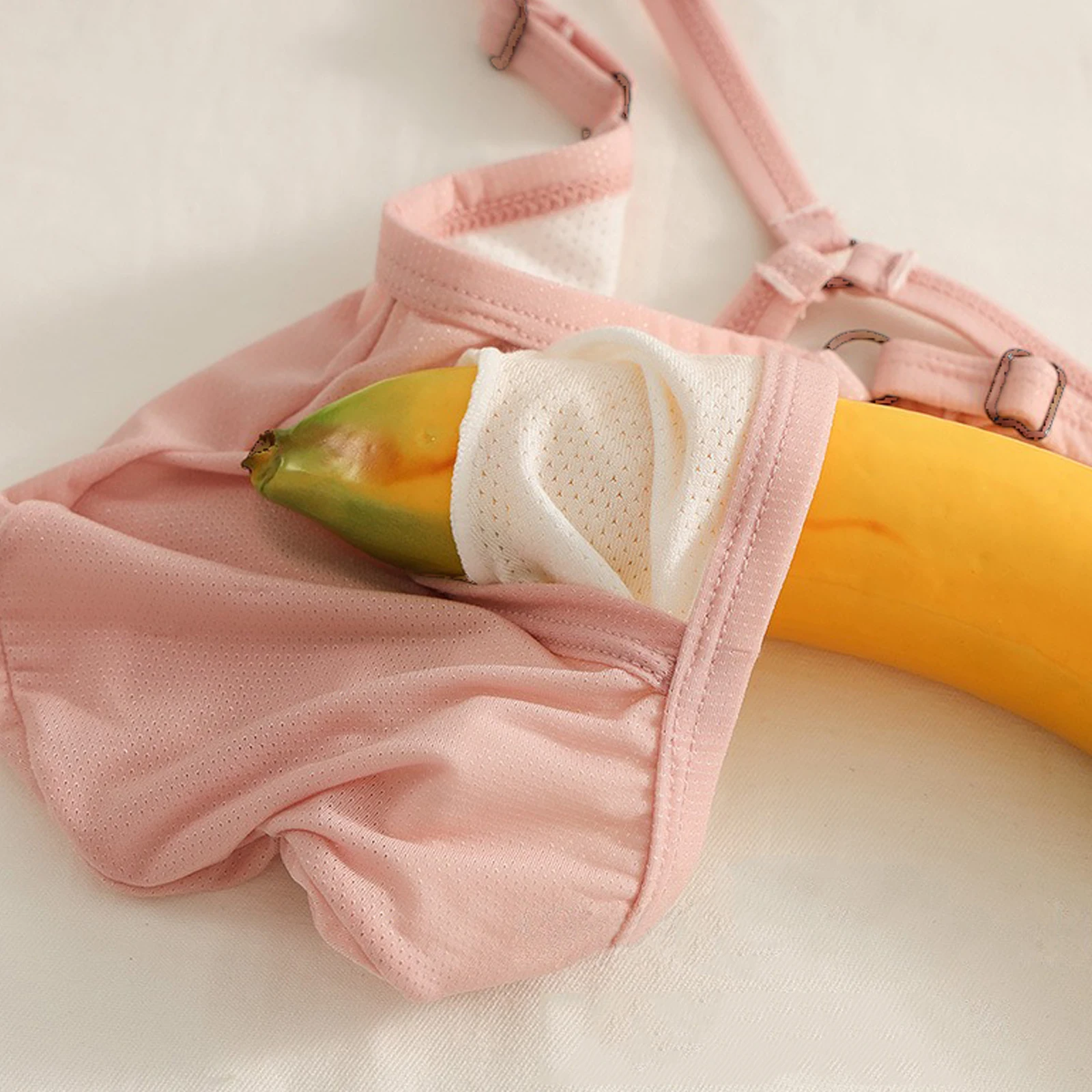 الرجال ثونغ قابل للتعديل الملابس الداخلية الجليد الحرير شبكة الحقيبة الخصر قابل للتعديل الذكور سراويل g-سلسلة جوفاء الأرداف مثير الملابس الداخلية #5