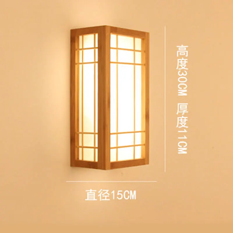 

Natural bamboo wall lamp bedside corridor bedroom aisle staircase log led lamp Chinese bamboo creative hotel wall light