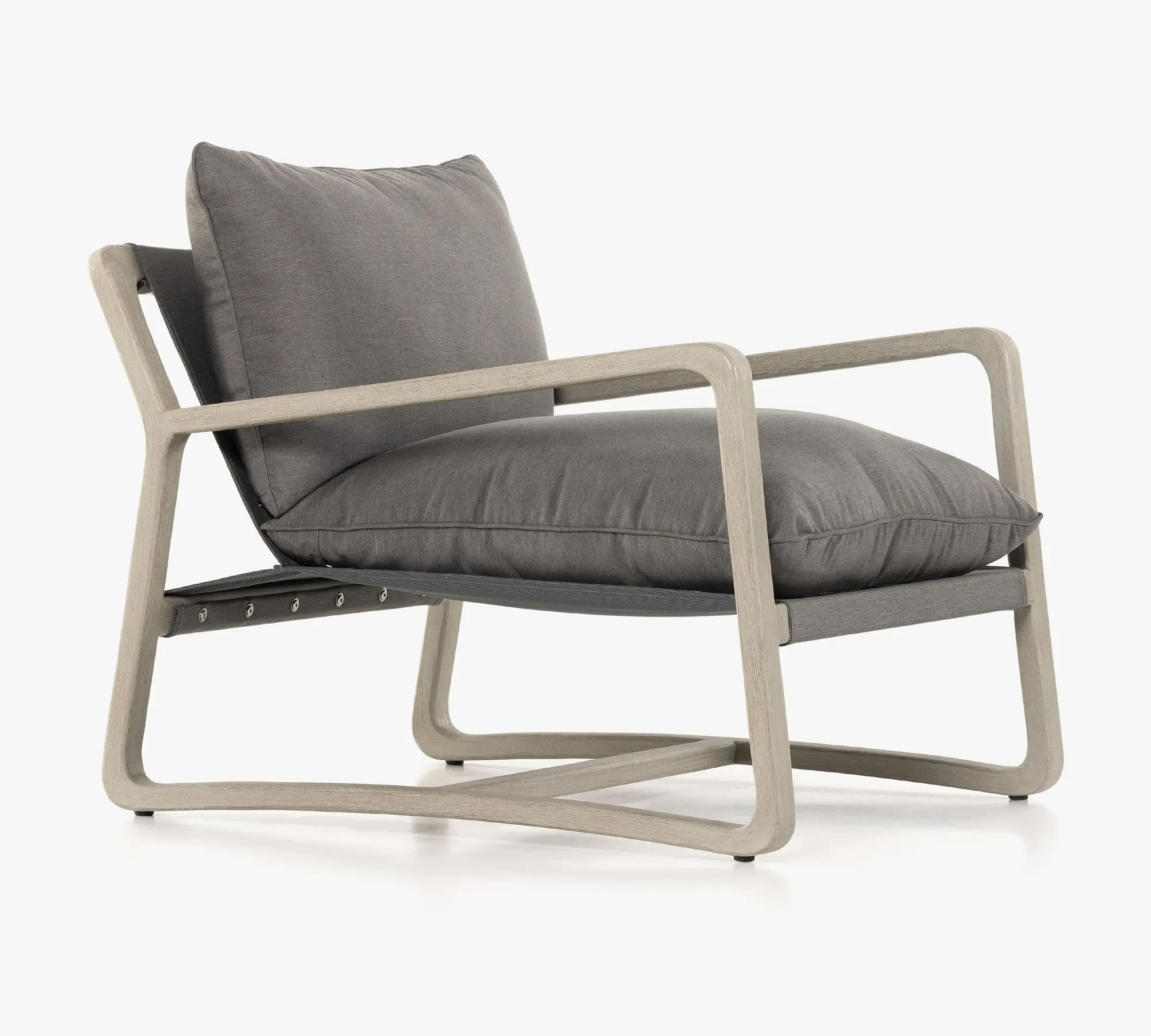 Design inspirado em móveis ao ar livre Almofada macia e confortável Sofá Villa Jardim Cadeira de teca de madeira maciça