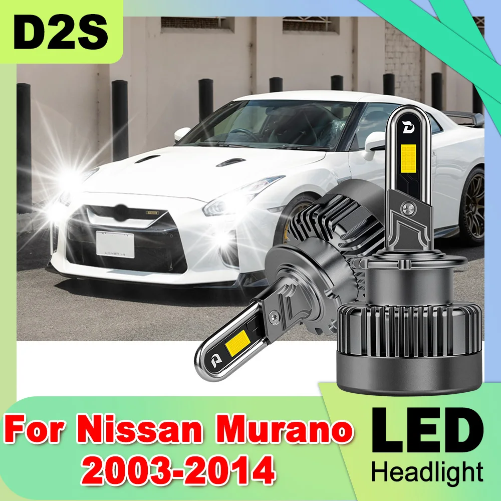 

2PCS D2S LED Xenon Headlight With Fan 1:1 Design 6000K High Power For Nissan Murano 2003-2012 2013 2014 Turbo HID Xenon Light