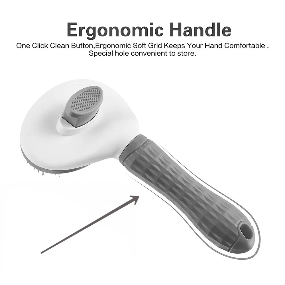 Cat Brush Remove Hair Pet Hair Removal Comb for Cats Non-slip Grooming Brush Stainless Steel Dog Combs Brushes Cat Accessories