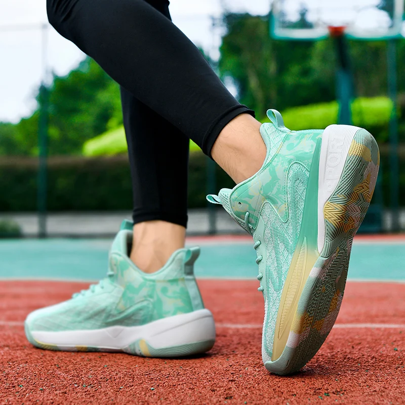 Basketball shoes men's new spring and autumn breathable net shoes men's sports shoes high top men's shoes non-slip soft sole run