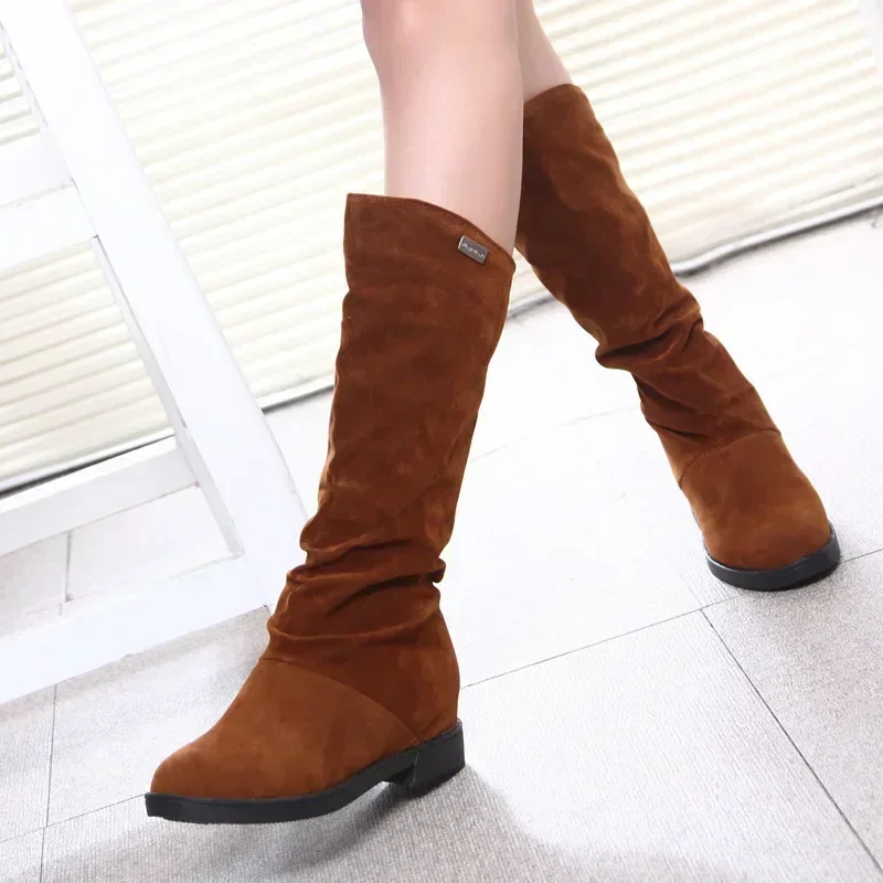 Snow Boots Women Winter Shoes Casual Woman High Boots Black Red Soft Comfortable Female Footwear Solid Suede Women Long